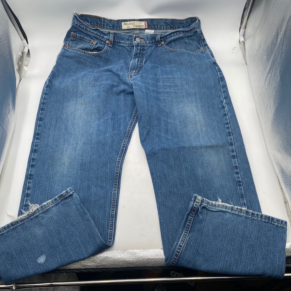 Levis 559 Relaxed Straight Jeans Mens 38x30 Blue Cotton Denim Classic Workwear